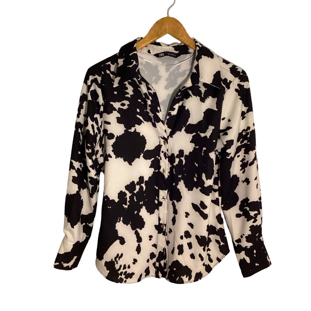 Zara Black and White Blouse